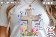 Easter Bible Quote Sublimation Design PNG Jesus Cross Product Image 1