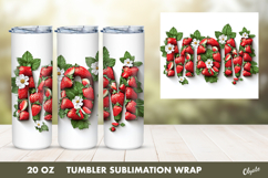 Strowbbery Mom Tumbler PNG, 20 OZ Tumbler Wrap Sublimation Product Image 1