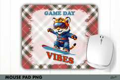 Tiger Winter Sport Mouse Pad PNG, Winter Sport Sublimation Product Image 1