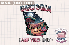 USA STATE America Summer Camping PNG Watercolor Design Sign Product Image 1