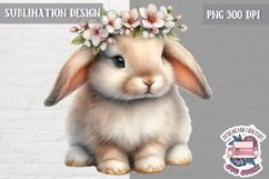 Cute Animal Sublimation Design PNG Spring Flowers Product Image 1