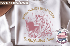 Book Lover Funny Quote Vintage SVG Motivational skeleton Product Image 1