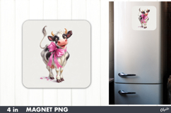 Funny Cow Magnet Sublimation, Valentine Magnet PNG Product Image 1