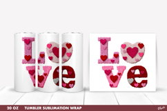 Valentines' Day Tumbler Sublimation PNG, 20 OZ Tumbler PNG Product Image 1
