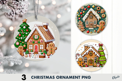Gingerbread Ornament Sublimation PNG, Christmas Ornament  Product Image 1