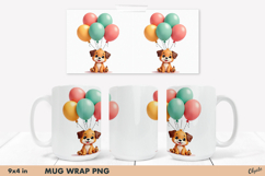 Celebration Cute Puppy PNG. Cute Animal Mug Wrap Product Image 1