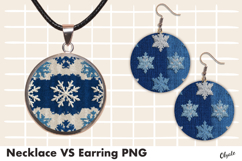 Knitting Jewelry, Earring Christmas, Pendant Sublimation PNG Product Image 1