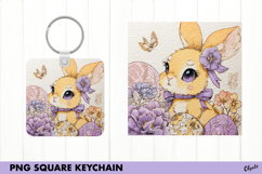 Watercolor Easter Keychain Sublimation PNG Product Image 1