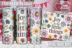 Sublimation Tumbler WRAP Vintage Quote Flowers Motivational Product Image 1