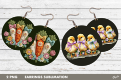 Yarn Easter Earrings PNG, Knitting Easter Earrings PNG Product Image 1