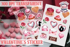 Love sticker Sheet Valentine Day Lovers Funny Heart PNG Product Image 1