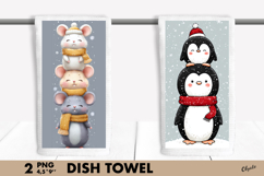 Funny Christmas PNG, Winter, Christmas Dish Towel PNG Product Image 1