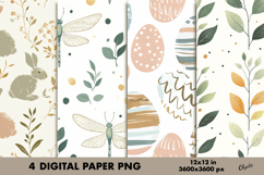 Easter Digital Paper PNG, Easter Scrapbook Paper PNG Product Image 1