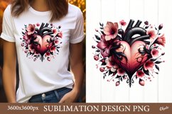 Gothic Valentine’s Day Sublimation. Gothic Heart Tshirt PNG Product Image 1