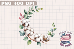 Floral Clipart Sublimation Design Eucalyptus Coton PNG Product Image 1