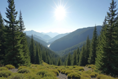 Green Forest With Mountain Background Product Image 1