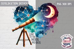 Valentine Quote Love You to The Moon Sublimation Design PNG Product Image 1