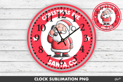 Christmas Clock Face Sublimation PNG. Santa PNG Product Image 1
