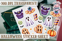 Halloween sticker sheet Creepy Scrapbook PNG Funny Skulls Product Image 1