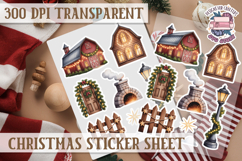 Christmas Sticker Sheet Watercolor Winter Holiday PNG Product Image 1
