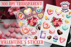 Love sticker Sheet Valentine Day Lovers Funny Heart PNG Product Image 1