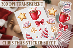 Christmas Watercolor Sticker Sheet Winter Cute Holiday PNG Product Image 1