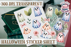 Halloween sticker sheet Creepy Scrapbook PNG Funny Skulls Product Image 1