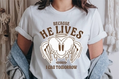 Because He Lives Christian T-shirt Design Product Image 1