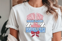 Behind Every Great Player Baseball Mom T-shirt Design Product Image 1
