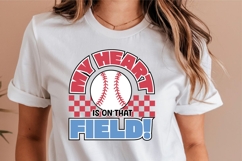 My Heart Is On That Field Baseball Mom T-shirt Design Product Image 1