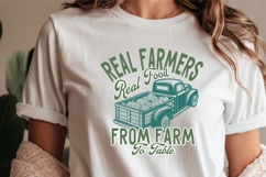 Real Farmers Real Food Vintage Farm T-shirt Design Product Image 1
