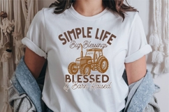 Simple Life Big Blessings Vintage Farm T-shirt Design Product Image 1