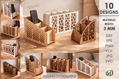 Remote Control Holders Bundle Laser Cut. Storage Box SVG Product Image 1