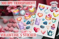 Love sticker Sheet Valentine Day Lovers Funny Heart PNG Product Image 1