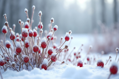Frost Covered Red Berries Background Wallpaper Product Image 1