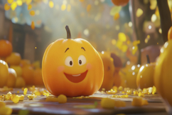 Happy Pumpkin Background Wallpaper Product Image 1
