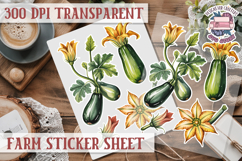 Farm sticker sheet Harvest Scrapbook PNG Vegetables Cozy Product Image 1