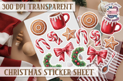 Christmas Sticker Sheet Watercolor Winter Holiday PNG Product Image 1