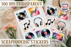 Scrapbooking sticker sheet Cute Funny PNG Watercolor School Product Image 1