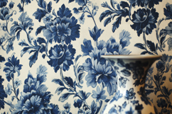 Blue Floral Background Wallpaper Product Image 1