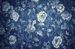 Floral with Blue Background Wallpaper Product Image 1