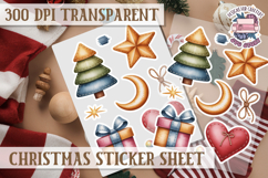 Christmas Sticker Sheet Watercolor Winter Holiday PNG Product Image 1