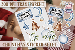 Christmas Watercolor Sticker Sheet Winter Cute Holiday PNG Product Image 1