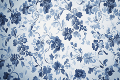 Blue Floral Pattern Background Wallpaper Product Image 1