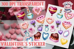 Love sticker Sheet Valentine Day Lovers Funny Heart PNG Product Image 1