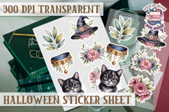 Halloween sticker sheet Creepy Scrapbook PNG Funny Skulls Product Image 1