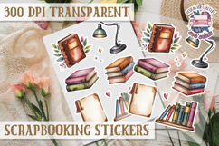 Scrapbooking sticker sheet Cute Funny PNG Watercolor School Product Image 1