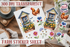 Farm sticker sheet Harvest Scrapbook PNG Vegetables Cozy Product Image 1