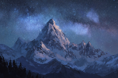 Majestic Mountain Range Covered in Snow Background Wallpaper Product Image 1