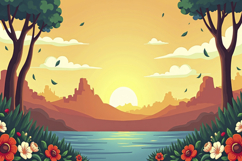 Peaceful Natural Landscape Background Wallpaper Product Image 1